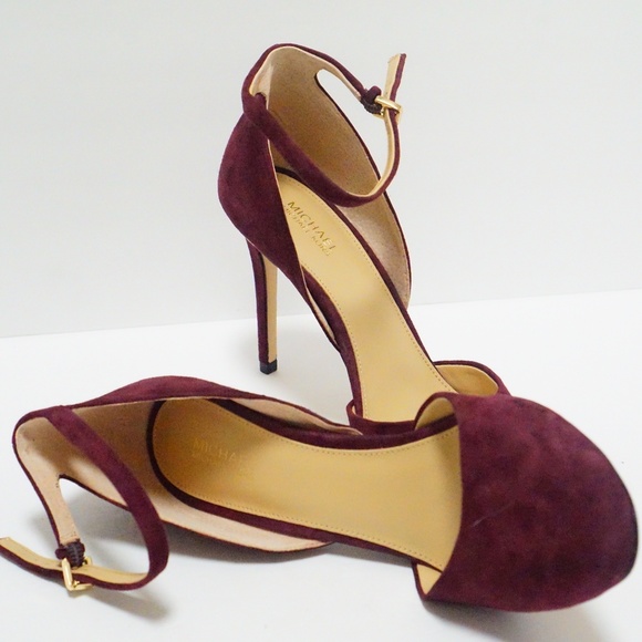 MICHAEL Michael Kors Maroon Suede Heels size 7.5M - Picture 2 of 6